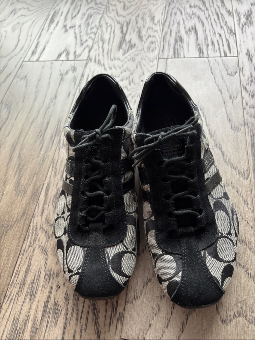 Coach Kathleen Black and grey Signature Canvas Sneakers